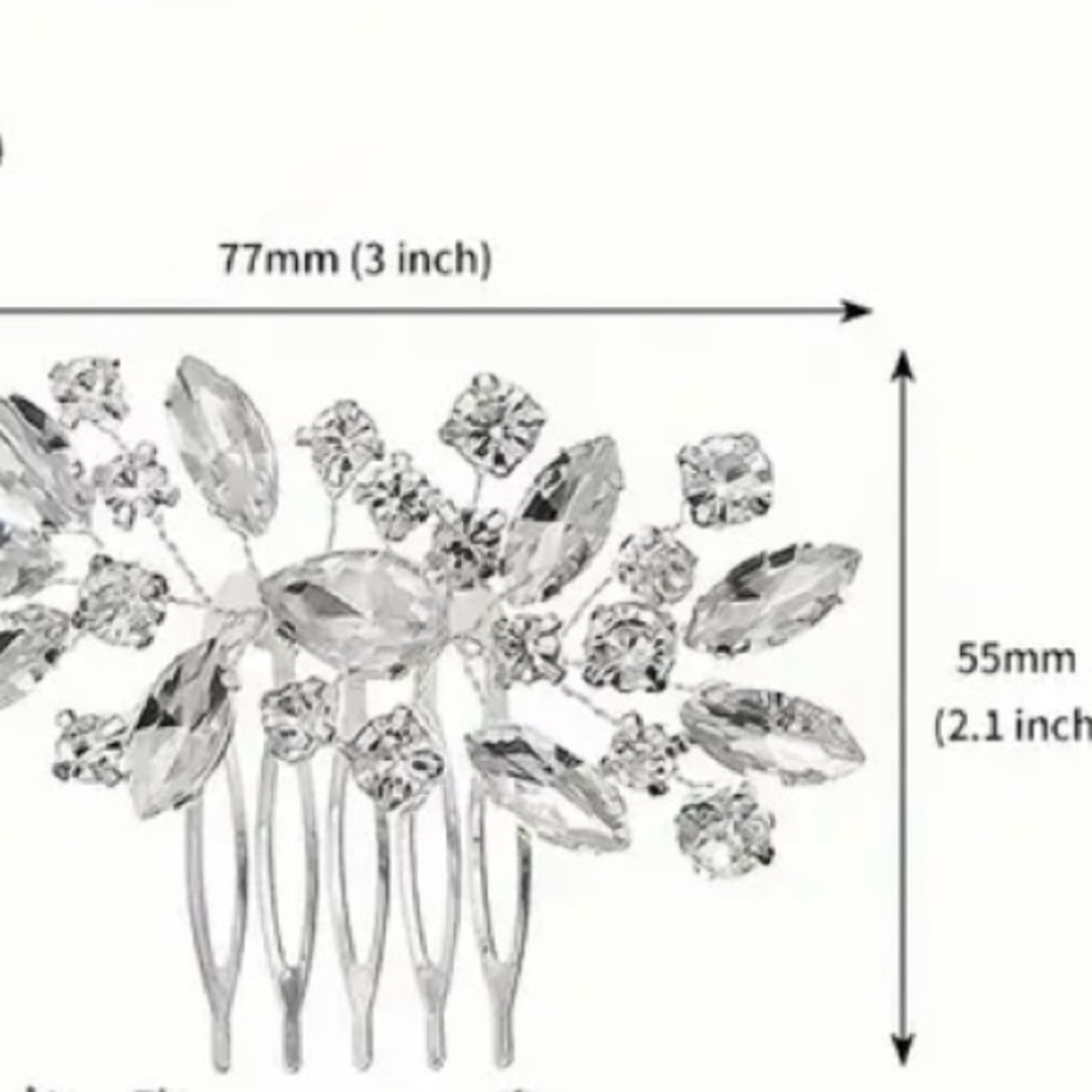 Rhinestone hair comb - Picture 3 of 7